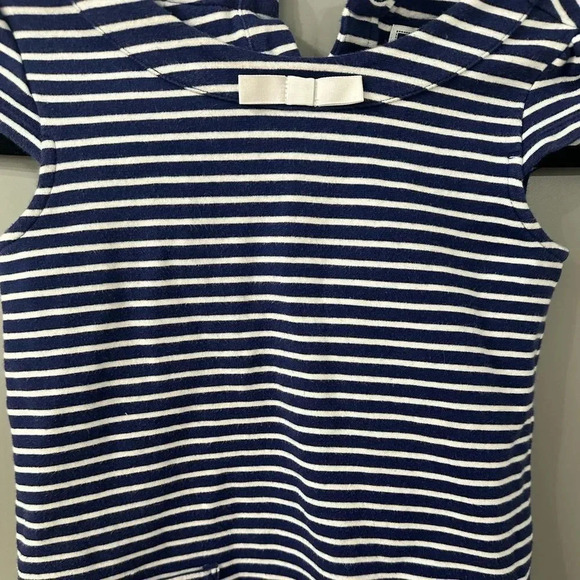 Janie and Jack Striped Pointe Dress White and Navy Size 7 - Picture 2 of 5